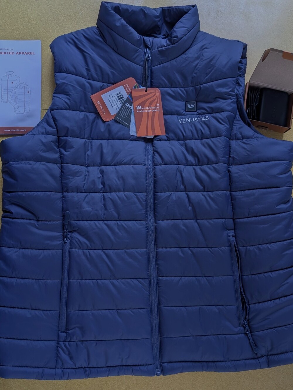 NWT Venustas Navy Heated Puffer Vest Women's 2xl With New Battery